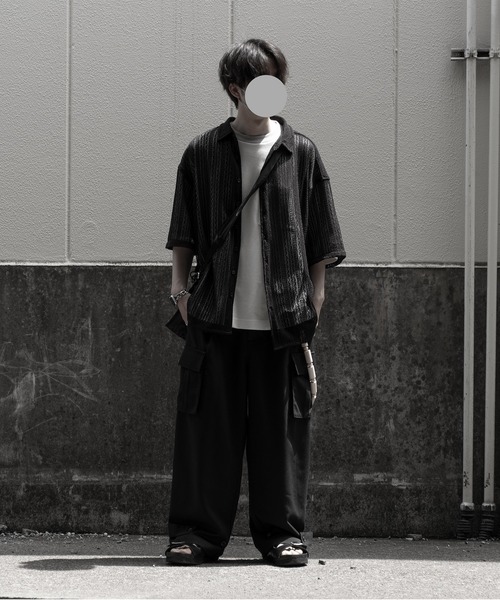 RUUBON(ルーボン)の「【RUUBON】jacquard lace half sleeve shirt / ジャガードレースハーフスリーブシャツ(シャツ/ブラウス・メンズ・ブラック/オフホワイト・L/M/S)」の17枚目の写真