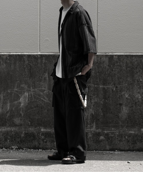 RUUBON(ルーボン)の「【RUUBON】jacquard lace half sleeve shirt / ジャガードレースハーフスリーブシャツ(シャツ/ブラウス・メンズ・ブラック/オフホワイト・L/M/S)」の18枚目の写真