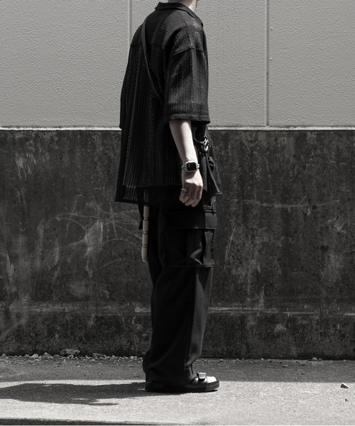 RUUBON(ルーボン)の「【RUUBON】jacquard lace half sleeve shirt / ジャガードレースハーフスリーブシャツ(シャツ/ブラウス・メンズ・ブラック/オフホワイト・L/M/S)」の19枚目の写真