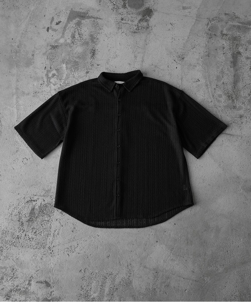 RUUBON(ルーボン)の「【RUUBON】jacquard lace half sleeve shirt / ジャガードレースハーフスリーブシャツ(シャツ/ブラウス・メンズ・ブラック/オフホワイト・L/M/S)」の21枚目の写真