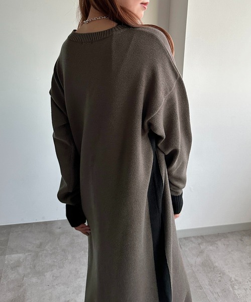 apres jour mignon(アプレジュールミニョン)の「配色ニットワンピース【ZOZOTOWN限定アイテム】(ワンピース・レディース・ブラック系その他/チャコールグレー/ブラック・フリー/X-LARGE)」の21枚目の写真