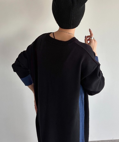 apres jour mignon(アプレジュールミニョン)の「配色ニットワンピース【ZOZOTOWN限定アイテム】(ワンピース・レディース・ブラック系その他/チャコールグレー/ブラック・フリー/X-LARGE)」の13枚目の写真