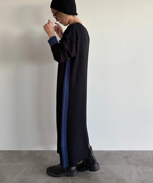 apres jour mignon(アプレジュールミニョン)の「配色ニットワンピース【ZOZOTOWN限定アイテム】(ワンピース・レディース・ブラック系その他/チャコールグレー/ブラック・フリー/X-LARGE)」の18枚目の写真