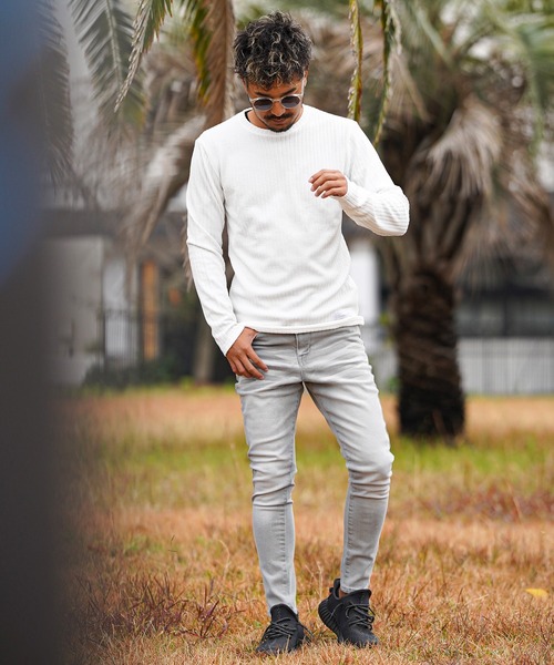 Tシャツ・カットソー YESEYESEE Y.E.S Palm Jacquard LS 5JH756 YESEYESEE tシャツ Y.E.S Palm Jacquard Tee メンズ レディース