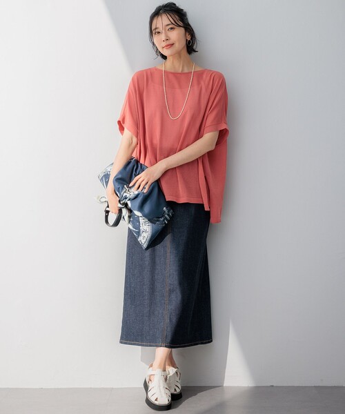 23区 L（ニジュウサンクオオキイサイズ）の「【Oggi4月号掲載/洗える】23区DENIM ストレッチ デニムスカート（デニムスカート・レディース・カーキ系/アイボリー系・50/48/46/44）」の15枚目の写真