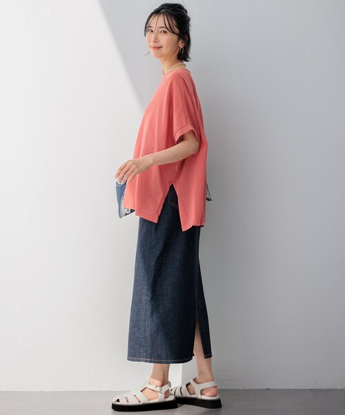 23区 L（ニジュウサンクオオキイサイズ）の「【Oggi4月号掲載/洗える】23区DENIM ストレッチ デニムスカート（デニムスカート・レディース・カーキ系/アイボリー系・50/48/46/44）」の16枚目の写真