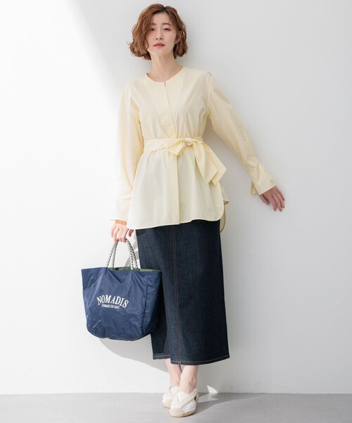 23区 L（ニジュウサンクオオキイサイズ）の「【Oggi4月号掲載/洗える】23区DENIM ストレッチ デニムスカート（デニムスカート・レディース・カーキ系/アイボリー系・50/48/46/44）」の18枚目の写真