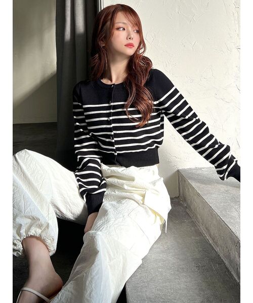 RESEXXY（リゼクシー）の「クルーネックニットカーディガン（カーディガン/ボレロ・レディース・イエロー/ブラック/ブルー/その他1/その他・FREE）」の8枚目の写真