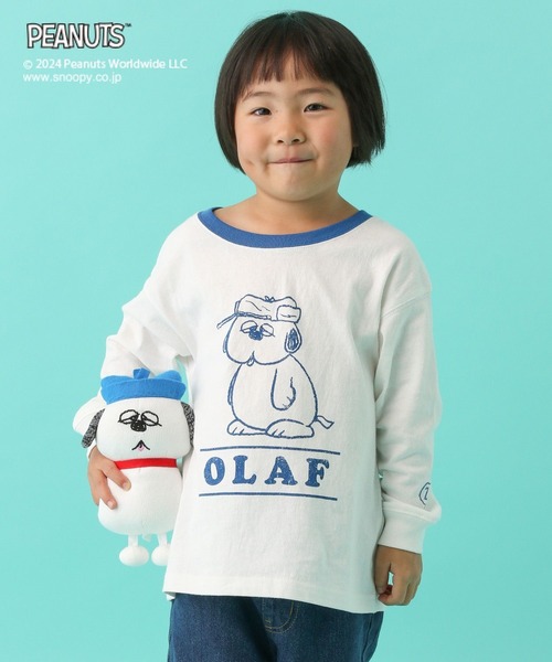 LEPSIM（レプシィム）の「【PEANUTS】配色ロンT(KIDS)　101662（Tシャツ/カットソー・キッズ・ホワイト/グレー・SMALL/MEDIUM）」の2枚目の写真
