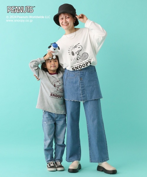 LEPSIM（レプシィム）の「【PEANUTS】配色ロンT(KIDS)　101662（Tシャツ/カットソー・キッズ・ホワイト/グレー・SMALL/MEDIUM）」の9枚目の写真