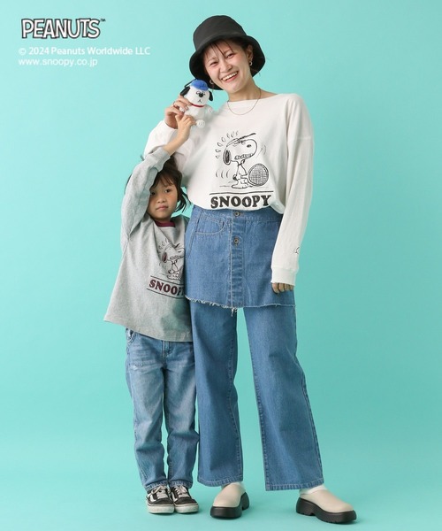 LEPSIM（レプシィム）の「【PEANUTS】配色ロンT(KIDS)　101662（Tシャツ/カットソー・キッズ・ホワイト/グレー・SMALL/MEDIUM）」の6枚目の写真