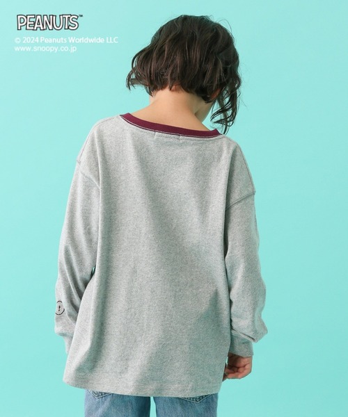 LEPSIM（レプシィム）の「【PEANUTS】配色ロンT(KIDS)　101662（Tシャツ/カットソー・キッズ・ホワイト/グレー・SMALL/MEDIUM）」の4枚目の写真