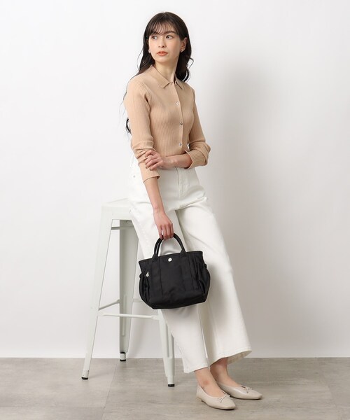 OPAQUE.CLIP(オペークドットクリップ)の「◆ラメニット前開きポロ【洗濯機洗い可】(ニット/セーター・レディース・オレンジ系/シルバー・38/40)」の7枚目の写真