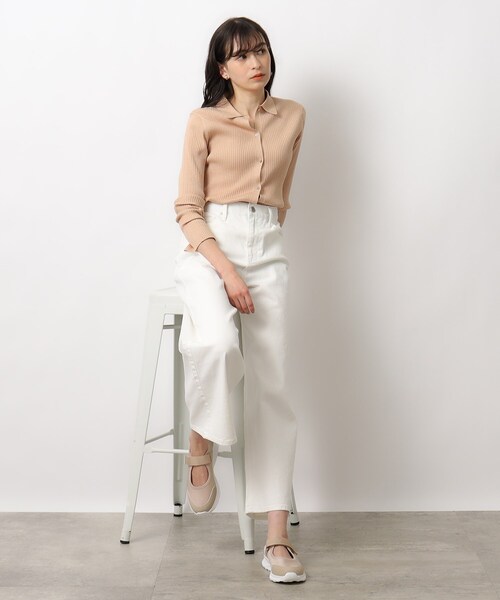 OPAQUE.CLIP(オペークドットクリップ)の「◆ラメニット前開きポロ【洗濯機洗い可】(ニット/セーター・レディース・オレンジ系/シルバー・38/40)」の11枚目の写真