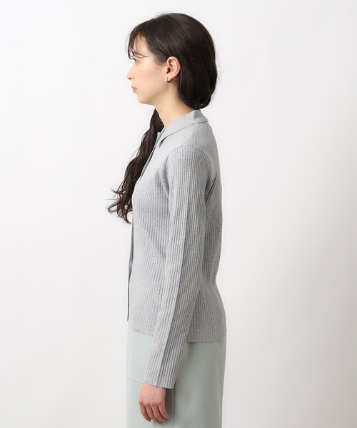 OPAQUE.CLIP(オペークドットクリップ)の「◆ラメニット前開きポロ【洗濯機洗い可】(ニット/セーター・レディース・オレンジ系/シルバー・38/40)」の12枚目の写真