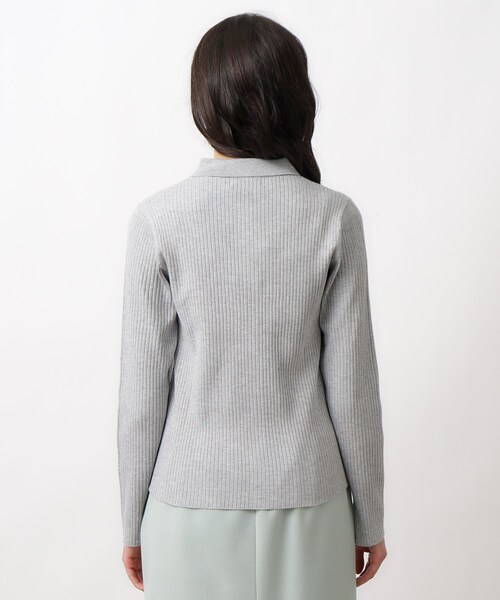 OPAQUE.CLIP(オペークドットクリップ)の「◆ラメニット前開きポロ【洗濯機洗い可】(ニット/セーター・レディース・オレンジ系/シルバー・38/40)」の13枚目の写真