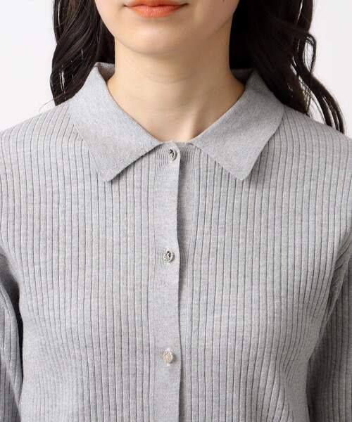 OPAQUE.CLIP(オペークドットクリップ)の「◆ラメニット前開きポロ【洗濯機洗い可】(ニット/セーター・レディース・オレンジ系/シルバー・38/40)」の15枚目の写真