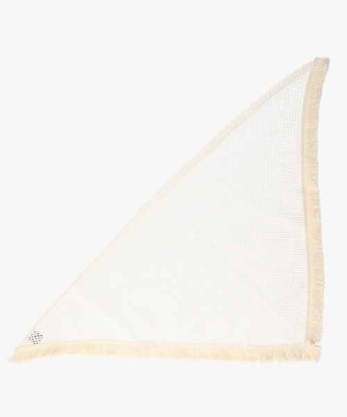 arth（アース）の「arth Mesh Fringe Scarf / アース（ニットキャップ/ビーニー・レディース・ホワイト/ブラック・FREE）」の2枚目の写真