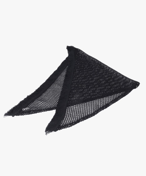 arth（アース）の「arth Mesh Fringe Scarf / アース（ニットキャップ/ビーニー・レディース・ホワイト/ブラック・FREE）」の6枚目の写真