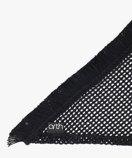 arth（アース）の「arth Mesh Fringe Scarf / アース（ニットキャップ/ビーニー・レディース・ホワイト/ブラック・FREE）」の7枚目の写真
