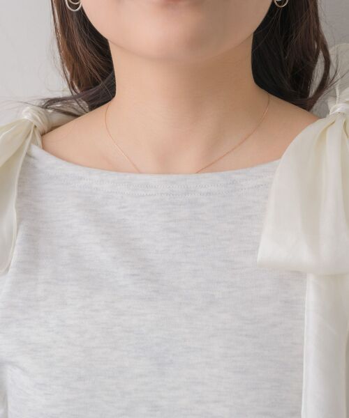 ems excite（エムズエキサイト）の「肩リボンショートトレーナー（スウェット・レディース・ブラック/ピンク/ホワイト系その他・FREE）」の15枚目の写真