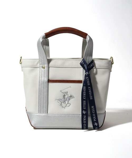 ビバリーヒルズ ポロクラブ ワンポイント ポニー 刺繍 PUレザー トートバッグ BEVERLY HILLS POLO CLUB（ビバリーヒルズポロクラブ）の