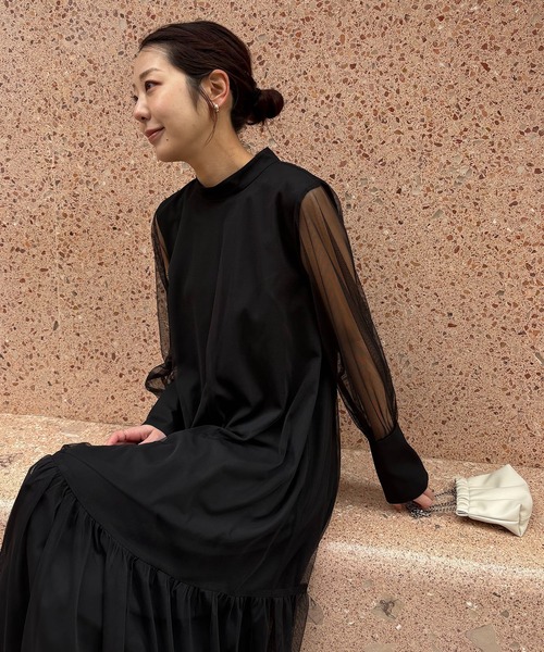 オケージョンアイテム】【サイズ展開あり】チュールハイネック