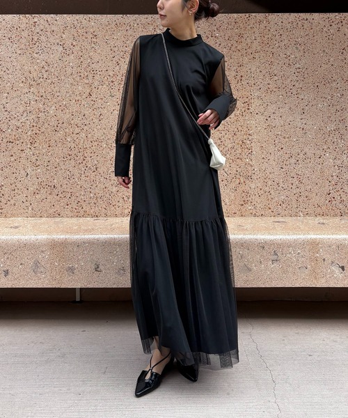 オケージョンアイテム】【サイズ展開あり】チュールハイネック