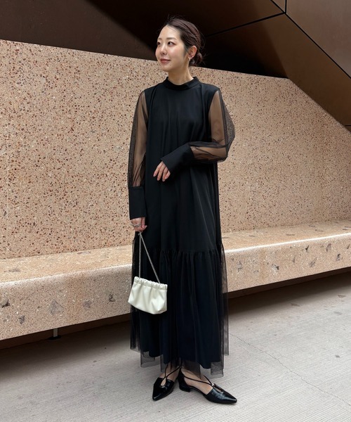 オケージョンアイテム】【サイズ展開あり】チュールハイネック