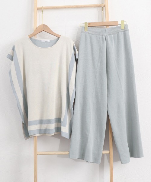 Miniministore（ミニミニストア）の「ニットセットアップ 冷感タッチレディース（アンサンブル・レディース・ブラック/ブルーグレー・FREE）」の18枚目の写真