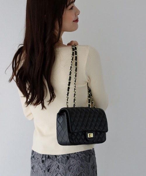 BLUEEAST（ブルーイースト）の「2WAYキルティングチェーンショルダーバッグ（ショルダーバッグ・レディース・ベージュ/ブラック・FREE）」の18枚目の写真