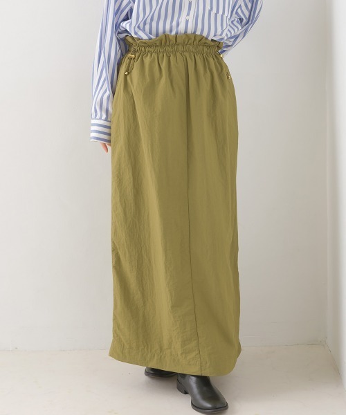 OMNES（オムネス）の「撥水加工ナイロンドロストギャザースカート（スカート・レディース・ブラック/カーキ/ベージュ・FREE）」の21枚目の写真
