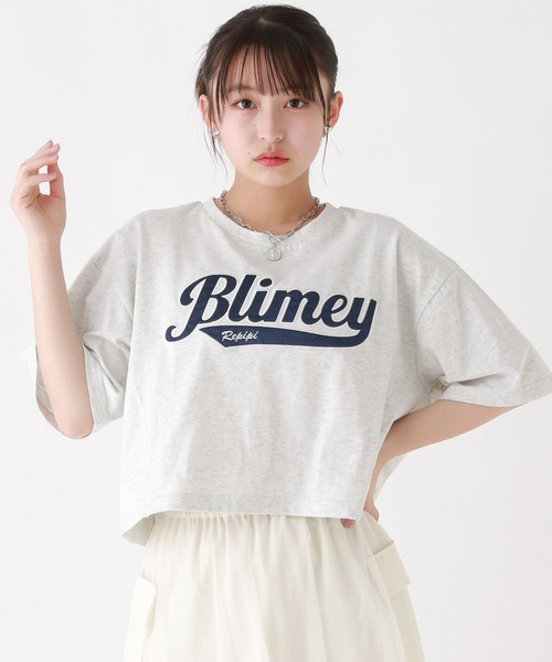 repipi armario（レピピ アルマリオ）の「シャララロゴＴシャツ（Tシャツ/カットソー・キッズ・杢グレー/ブラック/ピンク/ホワイト・LARGE/MEDIUM/SMALL）」の3枚目の写真