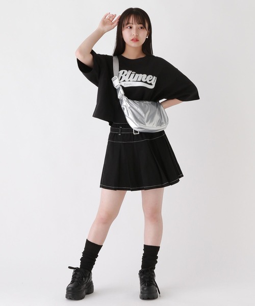 repipi armario（レピピ アルマリオ）の「シャララロゴＴシャツ（Tシャツ/カットソー・キッズ・杢グレー/ブラック/ピンク/ホワイト・LARGE/MEDIUM/SMALL）」の17枚目の写真