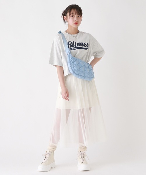 repipi armario（レピピ アルマリオ）の「シャララロゴＴシャツ（Tシャツ/カットソー・キッズ・杢グレー/ブラック/ピンク/ホワイト・LARGE/MEDIUM/SMALL）」の18枚目の写真