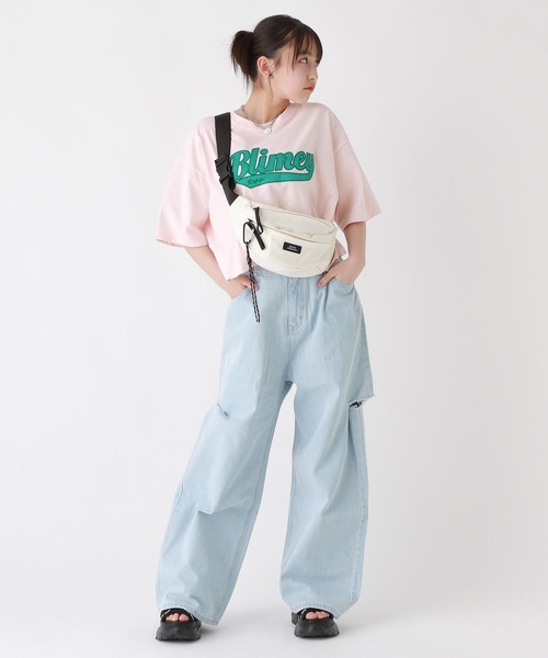 repipi armario（レピピ アルマリオ）の「シャララロゴＴシャツ（Tシャツ/カットソー・キッズ・杢グレー/ブラック/ピンク/ホワイト・LARGE/MEDIUM/SMALL）」の19枚目の写真