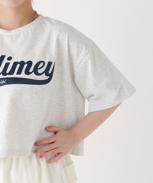 repipi armario（レピピ アルマリオ）の「シャララロゴＴシャツ（Tシャツ/カットソー・キッズ・杢グレー/ブラック/ピンク/ホワイト・LARGE/MEDIUM/SMALL）」の7枚目の写真