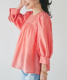 シアーボリュームスリーブブラウス