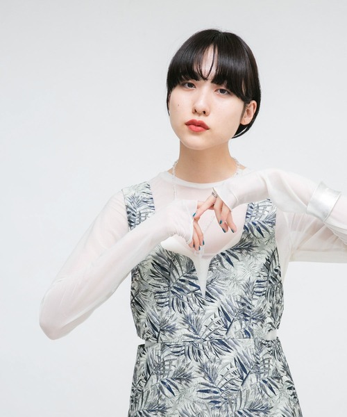 KBF（ケイビーエフ）の「ロングスリーブシアーカットソー（Tシャツ/カットソー・レディース・オフホワイト/ピンク/イエロー・ONE）」の4枚目の写真