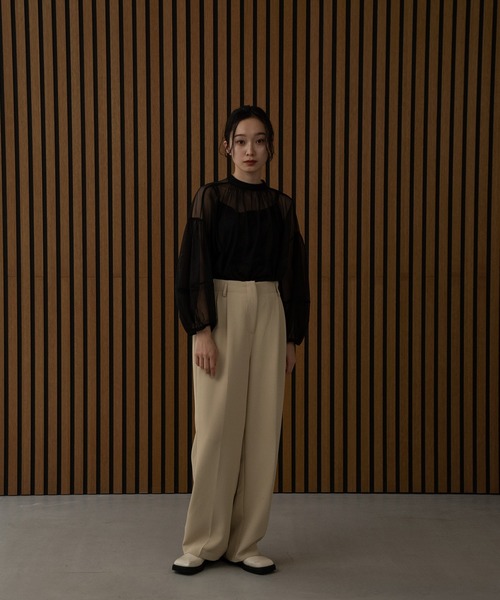 I_am（アイアム）の「puff sleeve tulle blouse / パフスリーブチュールブラウス（シャツ/ブラウス・レディース・アイボリー/ブラック・FREE）」の14枚目の写真