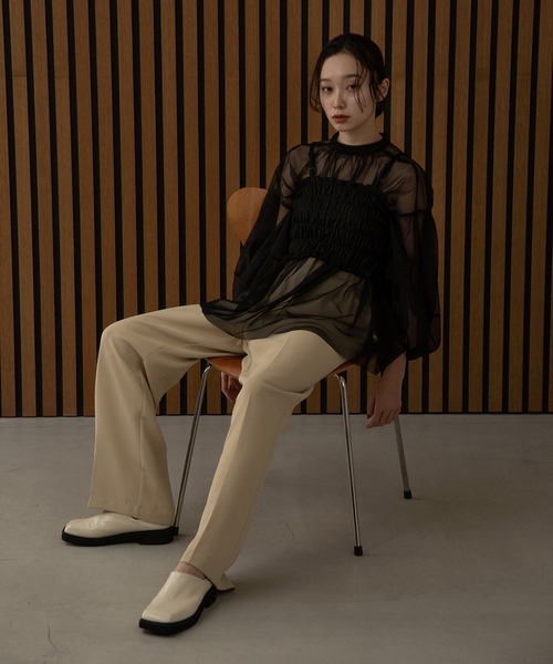 I_am（アイアム）の「puff sleeve tulle blouse / パフスリーブチュールブラウス（シャツ/ブラウス・レディース・アイボリー/ブラック・FREE）」の11枚目の写真