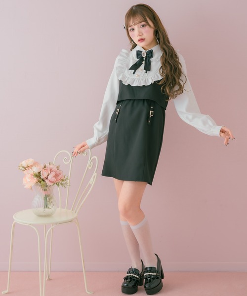 ROJITA(ロジータ)の「ボリュームヨークフリルタイトワンピース(ワンピース・レディース・ブラック/ピンク/ベージュ・FREE)」の16枚目の写真