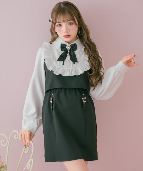 ROJITA(ロジータ)の「ボリュームヨークフリルタイトワンピース(ワンピース・レディース・ブラック/ピンク/ベージュ・FREE)」の5枚目の写真