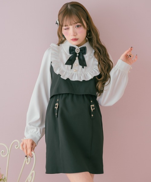 ROJITA(ロジータ)の「ボリュームヨークフリルタイトワンピース(ワンピース・レディース・ブラック/ピンク/ベージュ・FREE)」の10枚目の写真