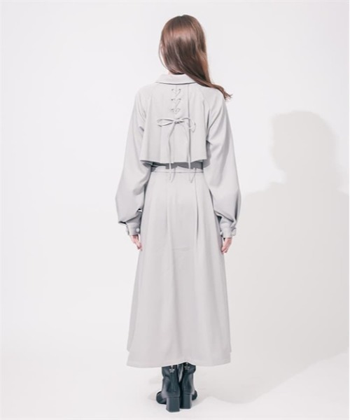 axes femme 後レースアップトレンチコート 白 ホワイト フリーサイズ axes femme 後レースアップトレンチコート 白 ホワイト