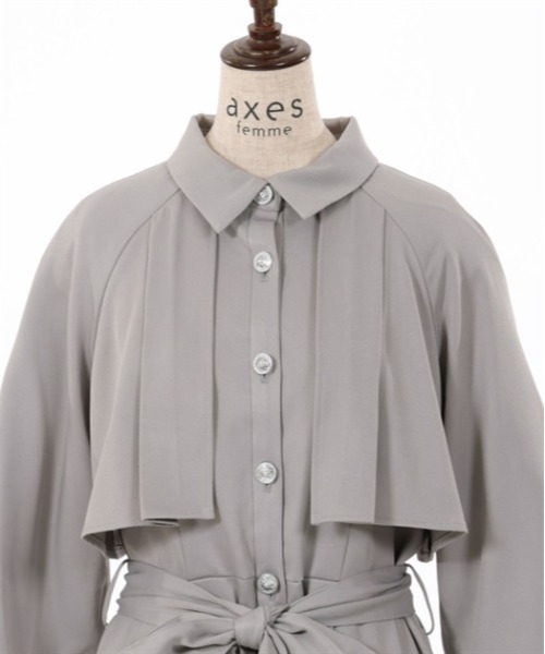 タグ付き✨未使用品 ビアズリー ナイロントレンチコート 後ろレースアップ ベルト ビアズリー 後ろレースアップ ナイロンコート ゆったりシルエット