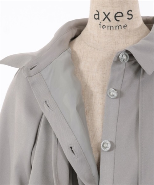 axes femme（アクシーズファム）の「後レースアップトレンチコート（トレンチコート・レディース・グレー/ブラック/ホワイト・FREE）」の13枚目の写真