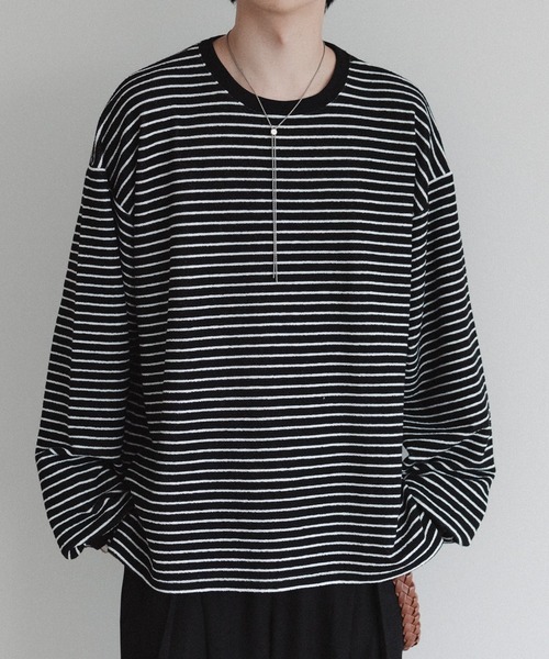 epnok(エプノック)の「ダブルフェイスボーダーロンT(Tシャツ/カットソー・メンズ・ブルー/ナチュラル/ブラック・LARGE/MEDIUM/SMALL)」の2枚目の写真