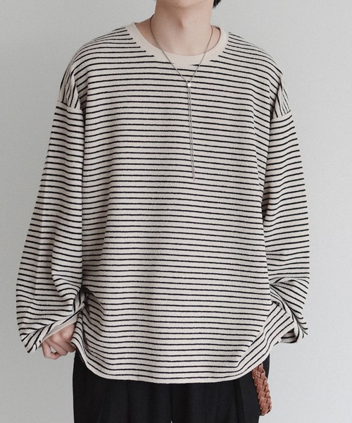 epnok(エプノック)の「ダブルフェイスボーダーロンT(Tシャツ/カットソー・メンズ・ブルー/ナチュラル/ブラック・LARGE/MEDIUM/SMALL)」の13枚目の写真