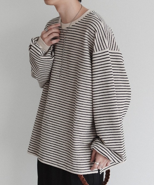 epnok(エプノック)の「ダブルフェイスボーダーロンT(Tシャツ/カットソー・メンズ・ブルー/ナチュラル/ブラック・LARGE/MEDIUM/SMALL)」の14枚目の写真